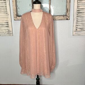 NWT Adorable Show Me Your MuMu Blush & Gold Dress